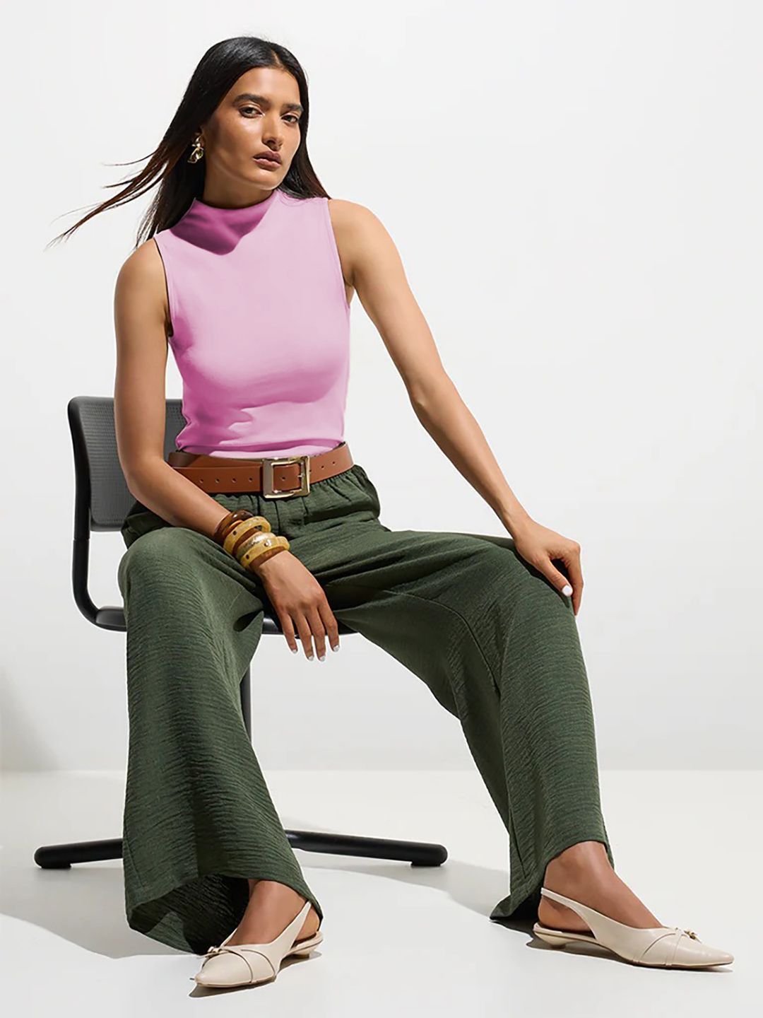 Kotty Women High Neck Sleeveless Fitted Top