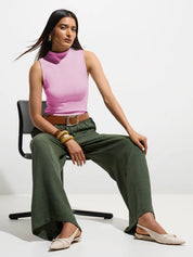 Kotty Women High Neck Sleeveless Fitted Top