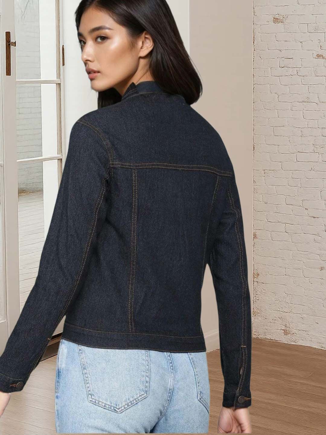 Kotty Women Spread Collar Denim Jacket
