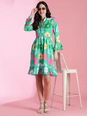 Kotty Women Floral Printed Fit & Flare Mini Dress