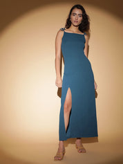 Kotty Women Solid Shoulder Straps A-Line Maxi Dress