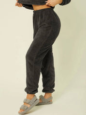 Kotty Women Faux Fur High-Rise Joggers Fit Trousers