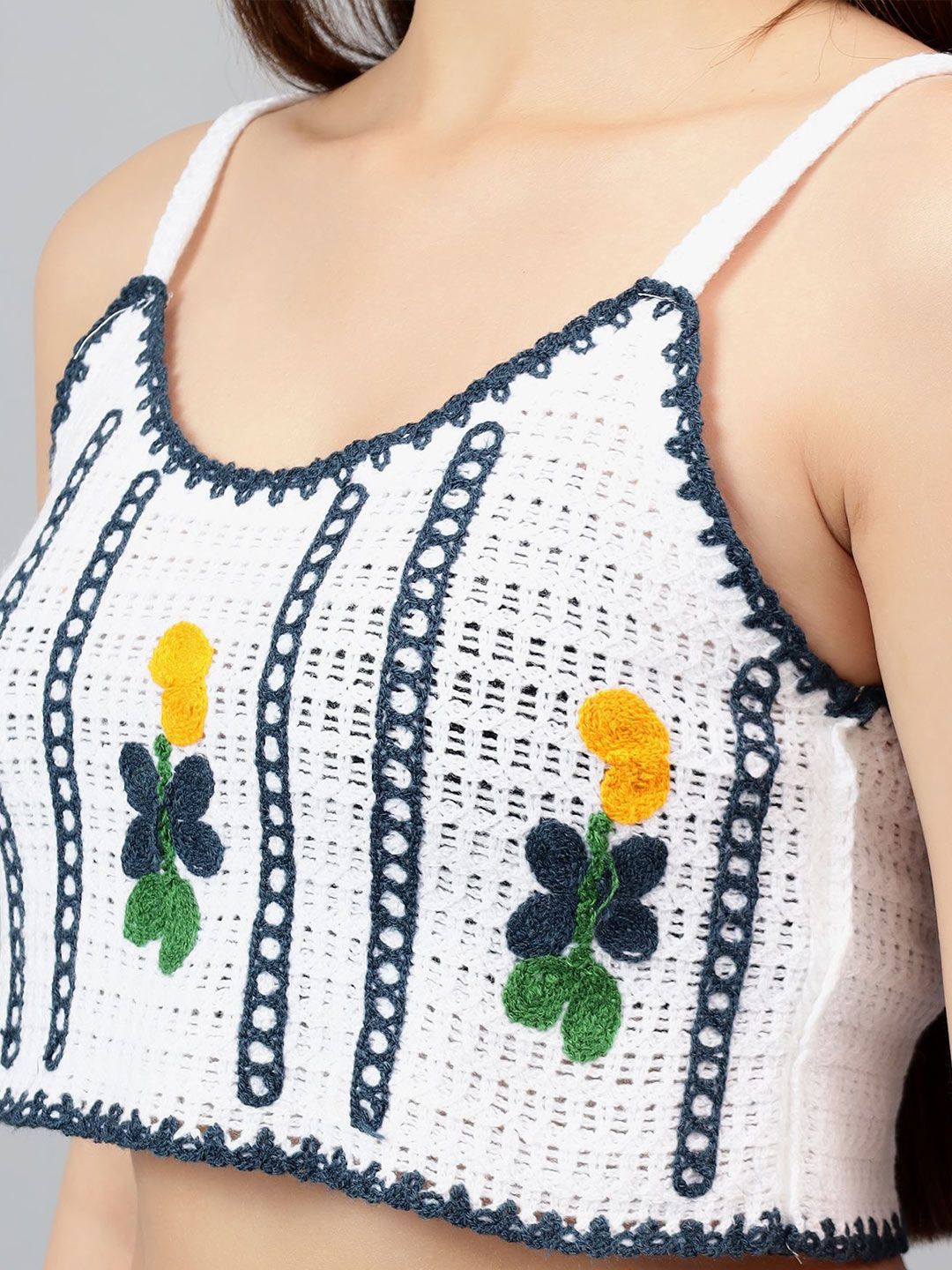 Kotty Women Self Design Scoop Neck Cotton Top