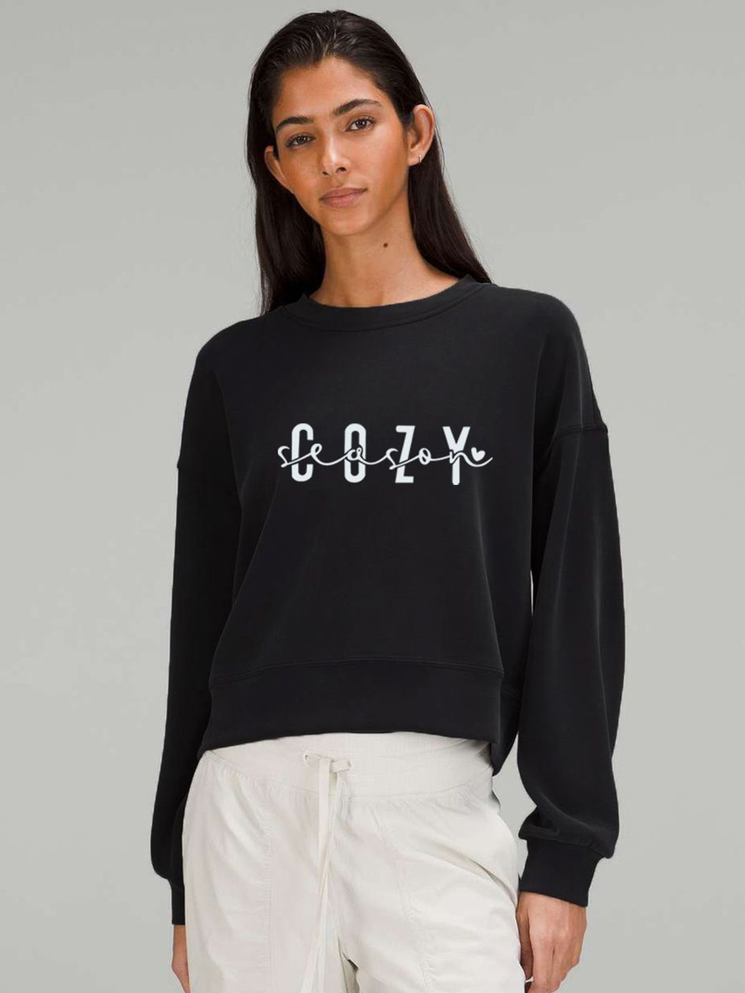 Kotty Women Typography Printed Round Neck Sweatshirt