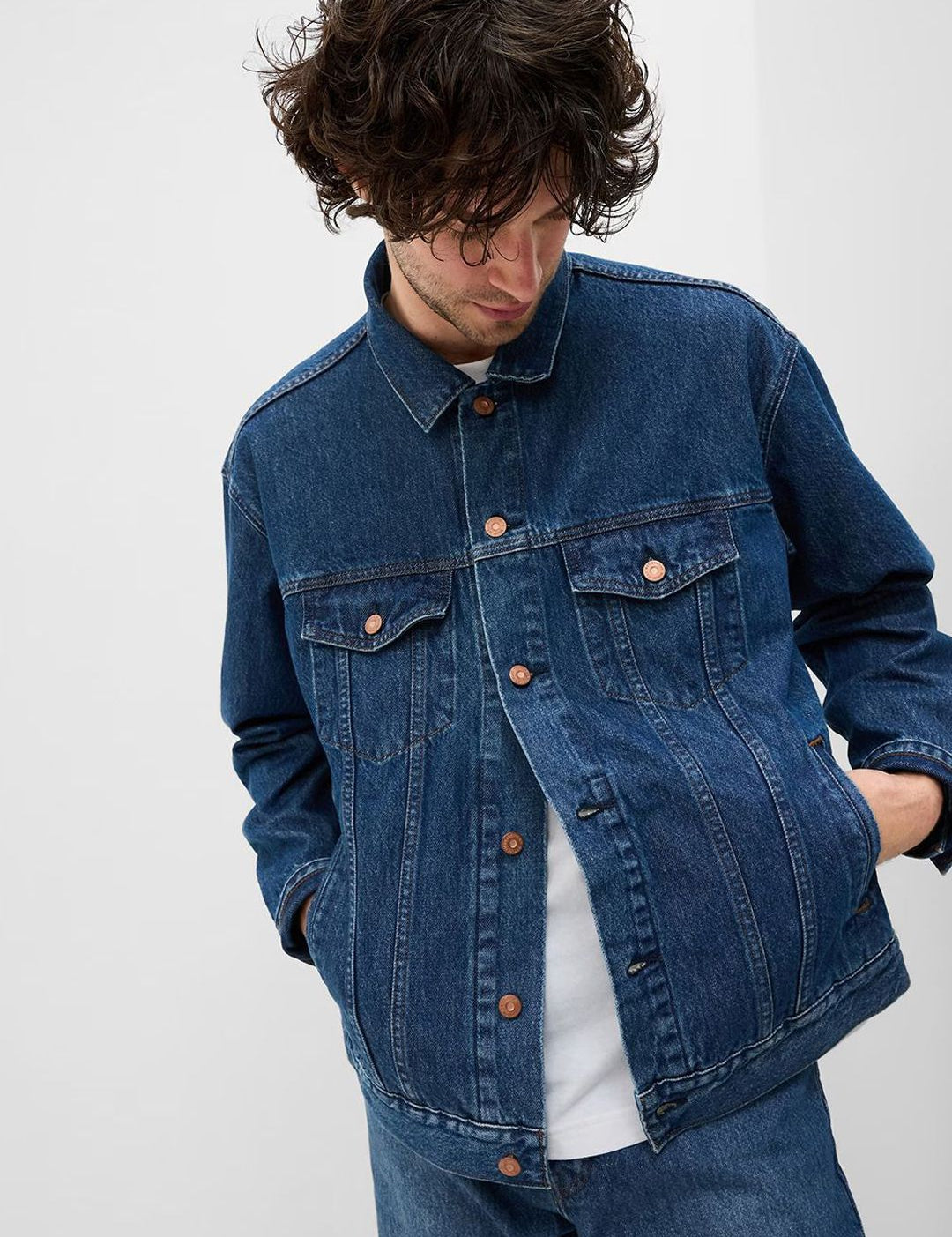 Kotty Men Solid Denim Jacket