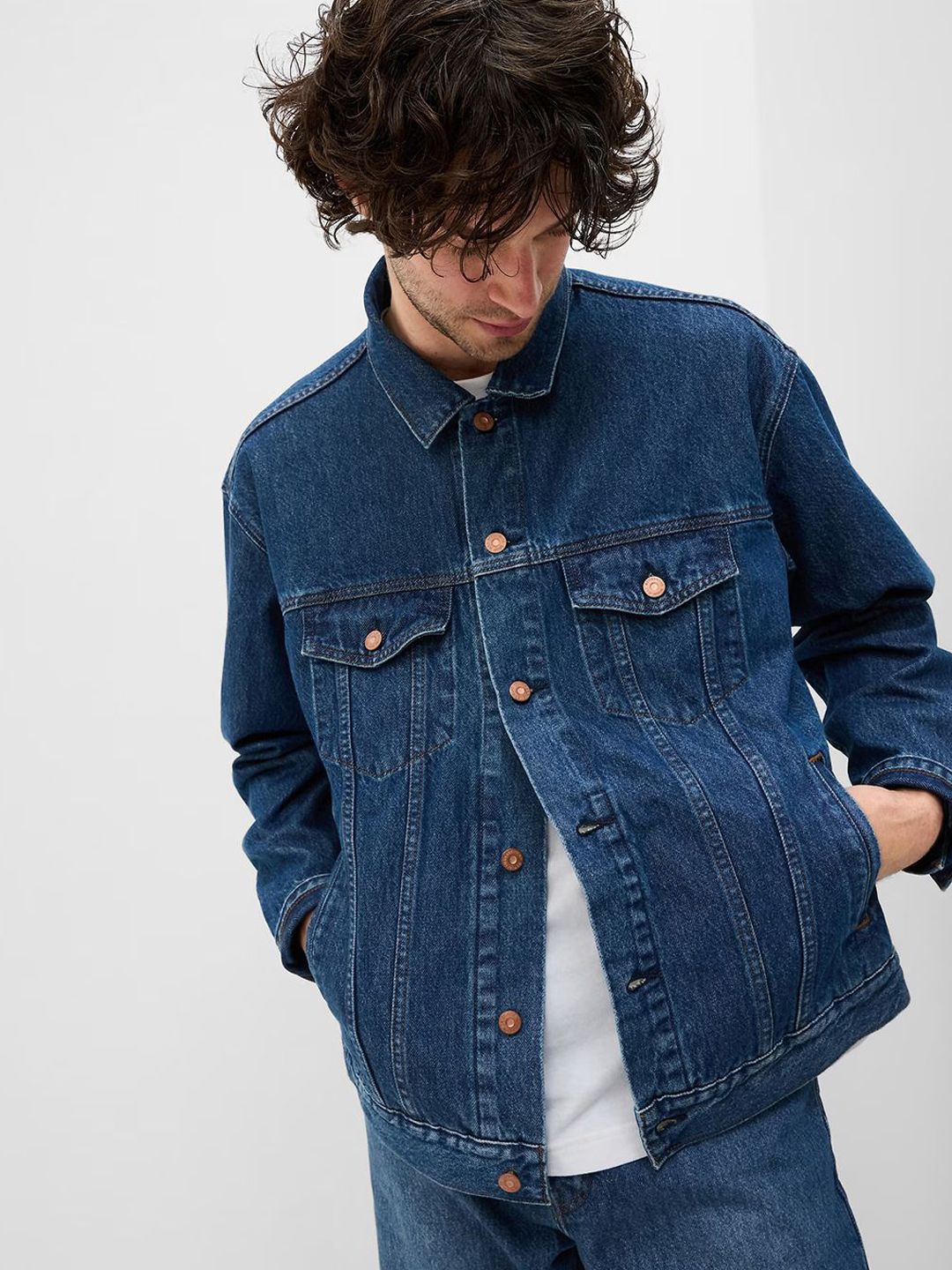 Kotty Men Solid Denim Jacket
