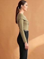 Kotty Top Sand Beige Women's Boat Long-Sleeve Fashion