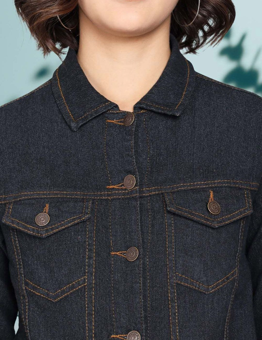 Kotty Women Spread Collar Denim Jacket