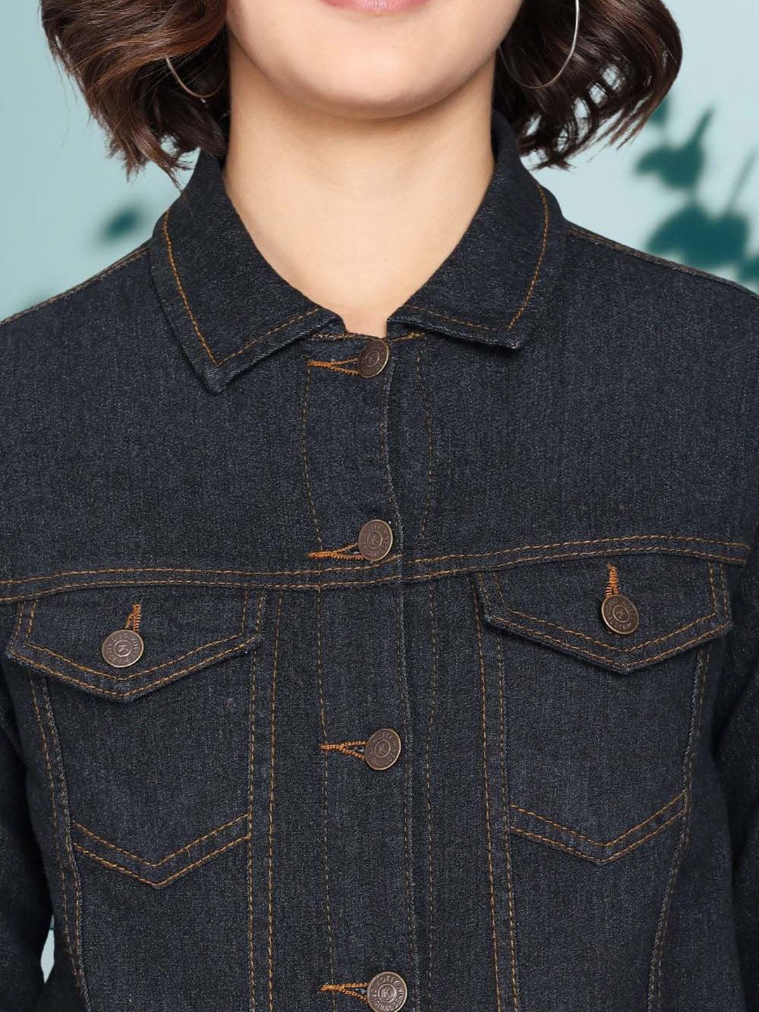 Kotty Women Spread Collar Denim Jacket