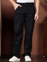 Kotty Men Easy Wash Regular Fit Mid-Rise Cargos Trousers