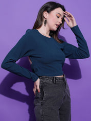 Kotty Women Solid Round Neck Top