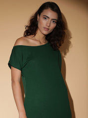 Kotty Women Solid One Shoulder A-Line Dress