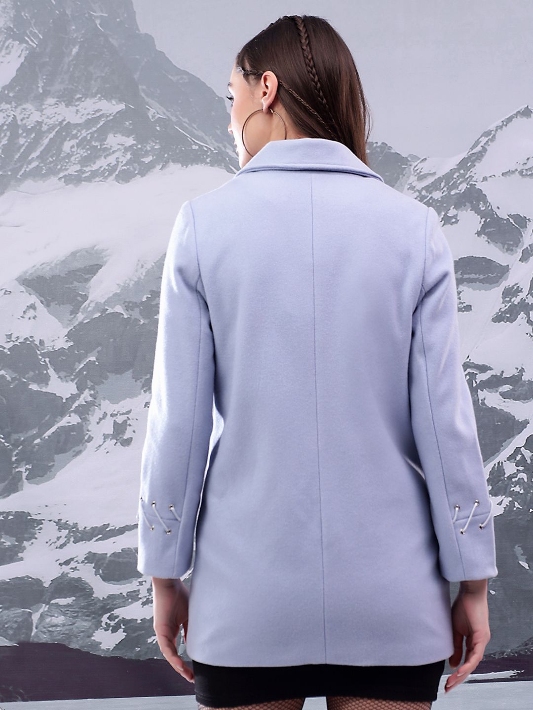 Kotty Women Notched Lapel Single-Breasted Overcoat