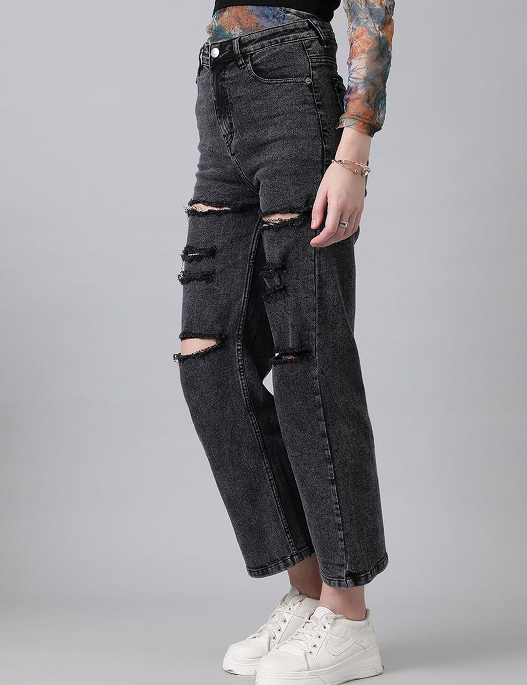 Kotty Women High-Rise Mildly Distressed Stretchable Jeans