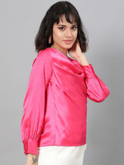 Kotty Women Cowl Neck Satin Top