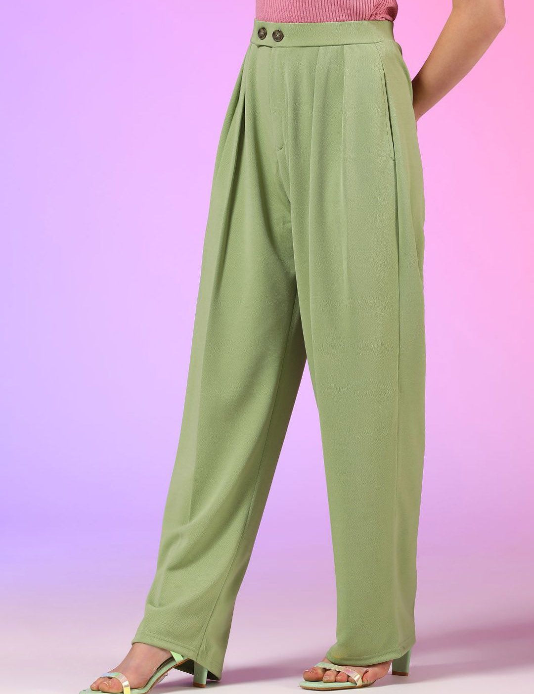 Kotty Women Classic High-Rise Pleated Trousers