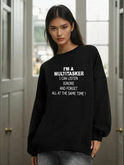 Kotty Women Typography Printed Round Neck Full Sleeve Sweatshirt