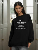 Kotty Women Typography Printed Round Neck Full Sleeve Sweatshirt