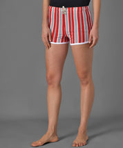 KOTTY  Floral Print Women Red Night Shorts