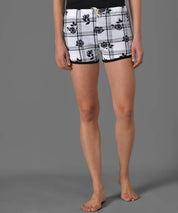 KOTTY  Floral Print Women White, Black Night Shorts