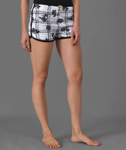 KOTTY  Floral Print Women White, Black Night Shorts