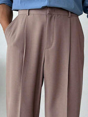 Kotty Men Relaxed Fit High-Rise Wide-Leg Trousers