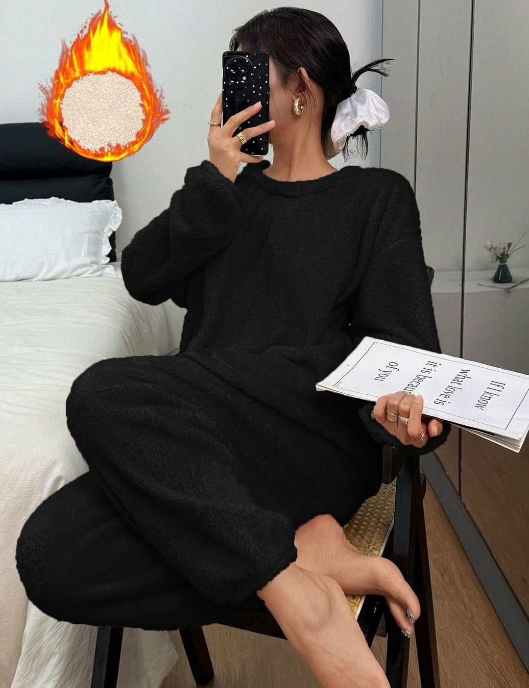 Kotty Round Neck Top With Pyjamas