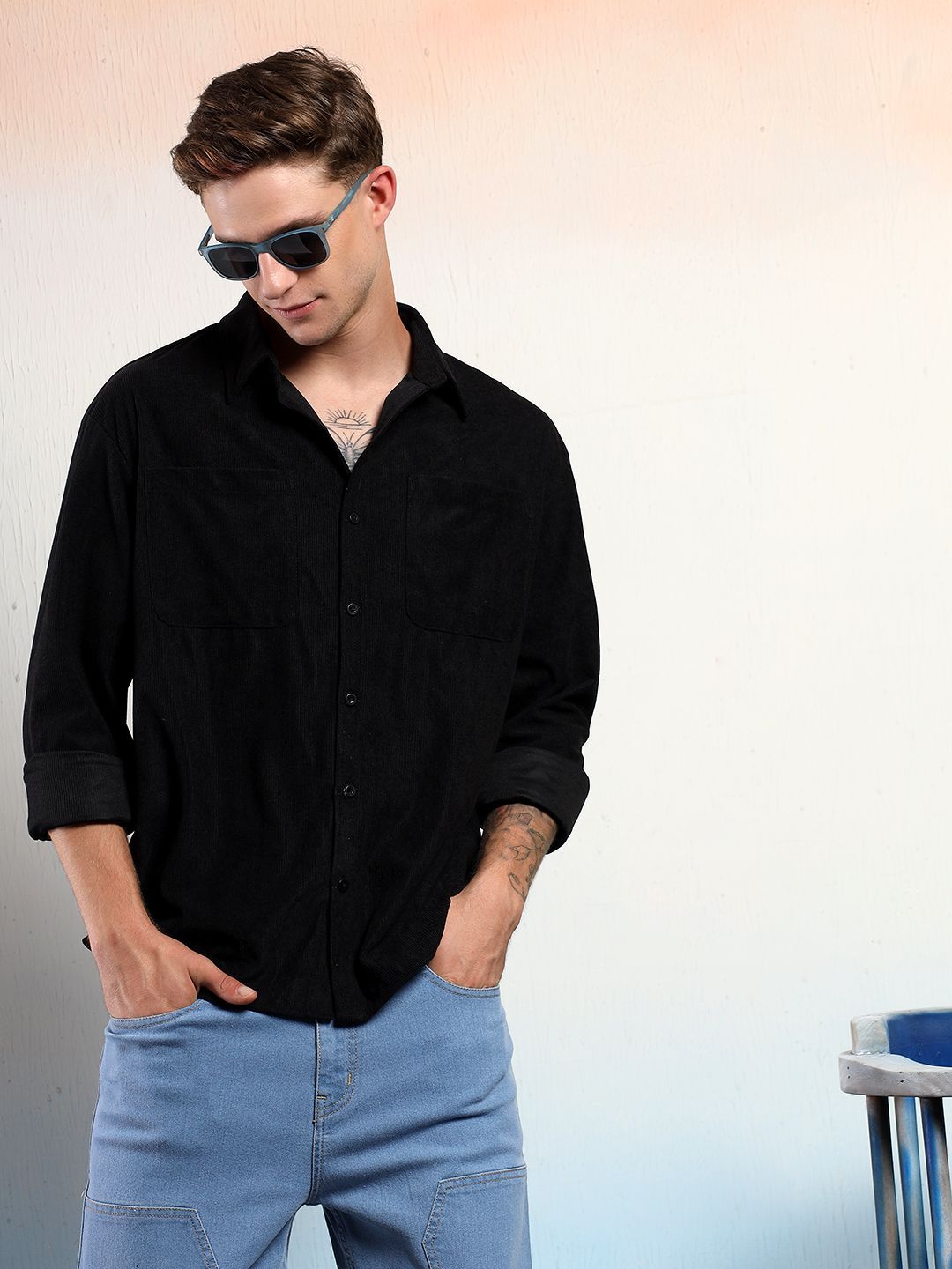 Kotty Men Sheer Casual Shirt