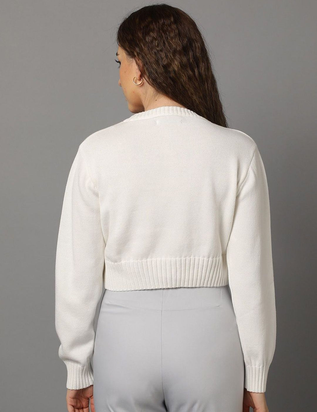 Kotty Women V-Neck Cotton Crop Cardigan