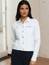 Kotty Women Spread Collar Solid Denim Jacket