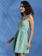 Kotty V-neck Fit & Flare Mini Dress