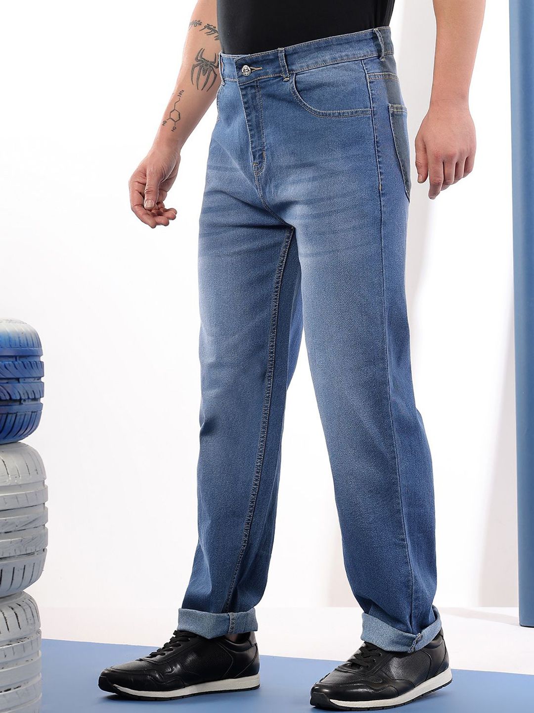 Kotty Men Comfort Regular Fit Mid-Rise Stretchable Jeans