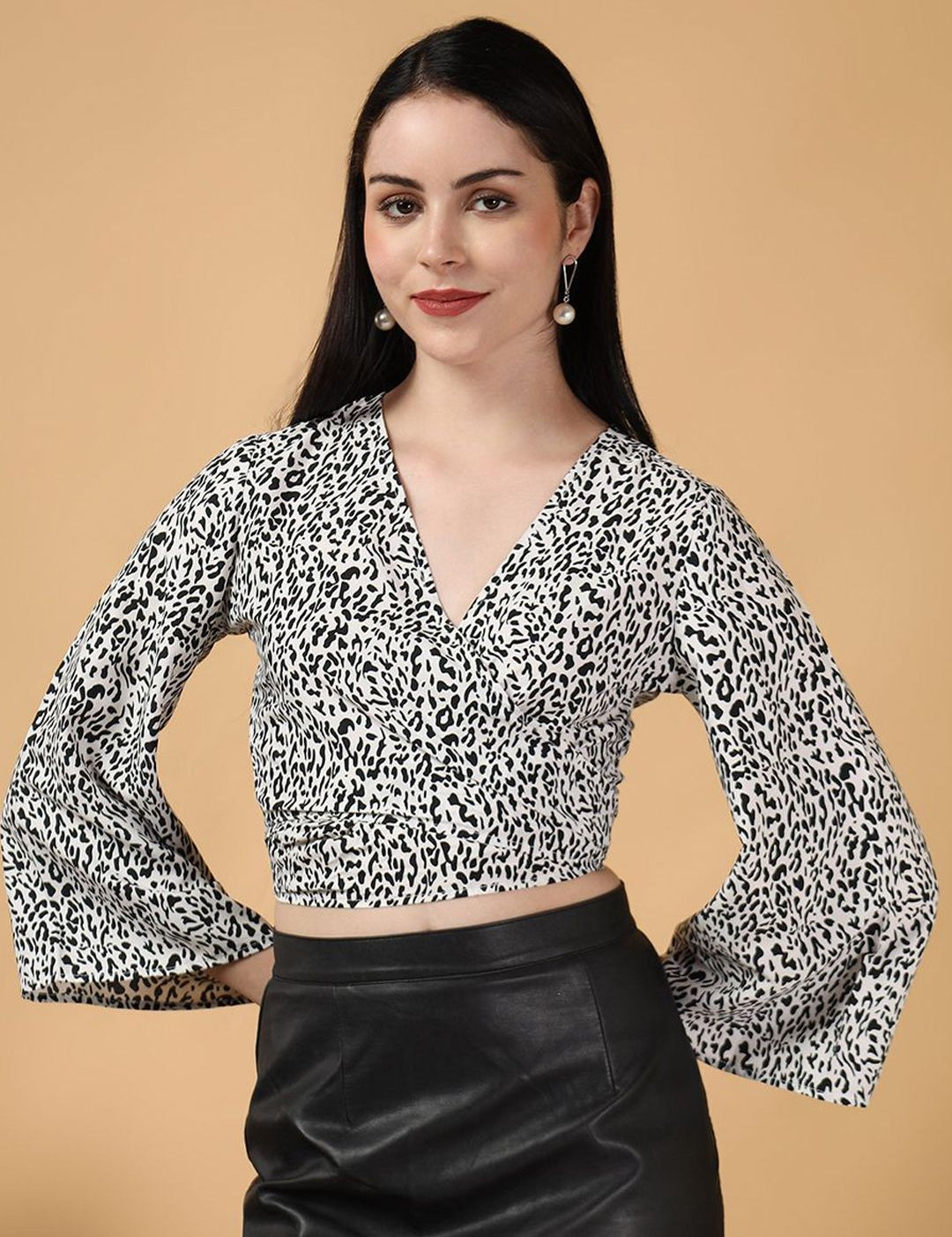 Kotty Floral Print Kimono Sleeve Cotton Top