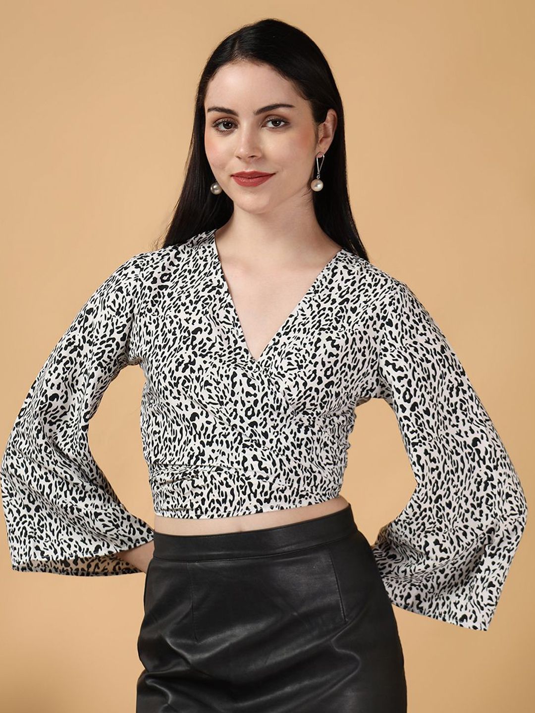 Kotty Floral Print Kimono Sleeve Cotton Top