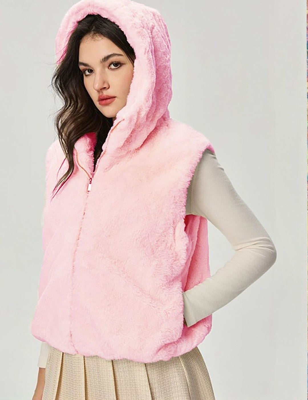 Kotty Women Hooded Self Design Open Front Jacket