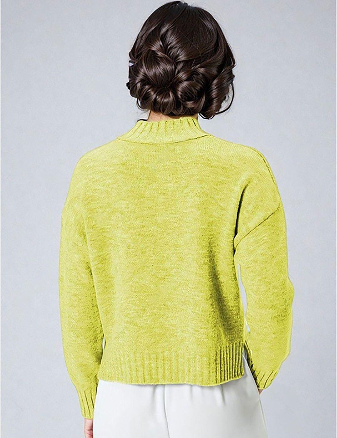 Kotty Women Mock Collar Long Sleeves Pullover Sweater