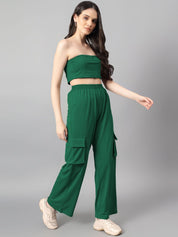 Kotty Green Off-Shoulder Top With Trouser