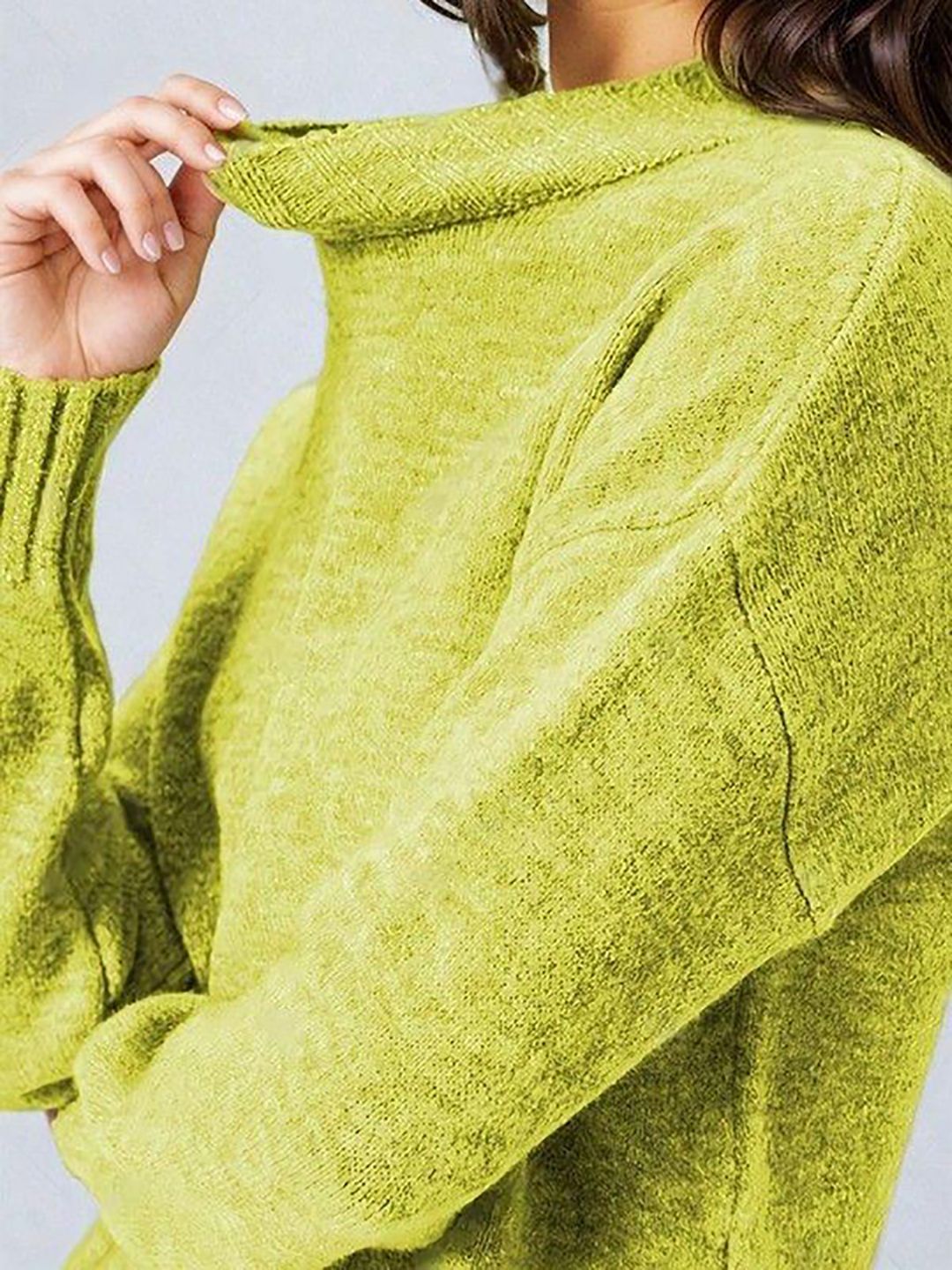 Kotty Women Mock Collar Long Sleeves Pullover Sweater