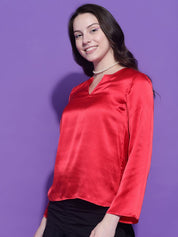 Kotty Women Solid V-Neck Top