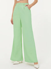 Kotty Women Relaxed Straight Leg Relaxed Fit High-Rise Pleated Parallel Trousers