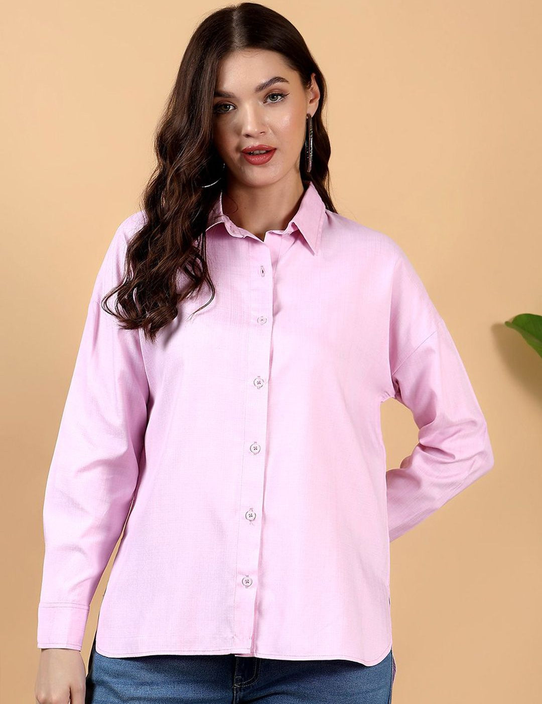 Kotty Women Spread Collar Long Sleeves Shirt