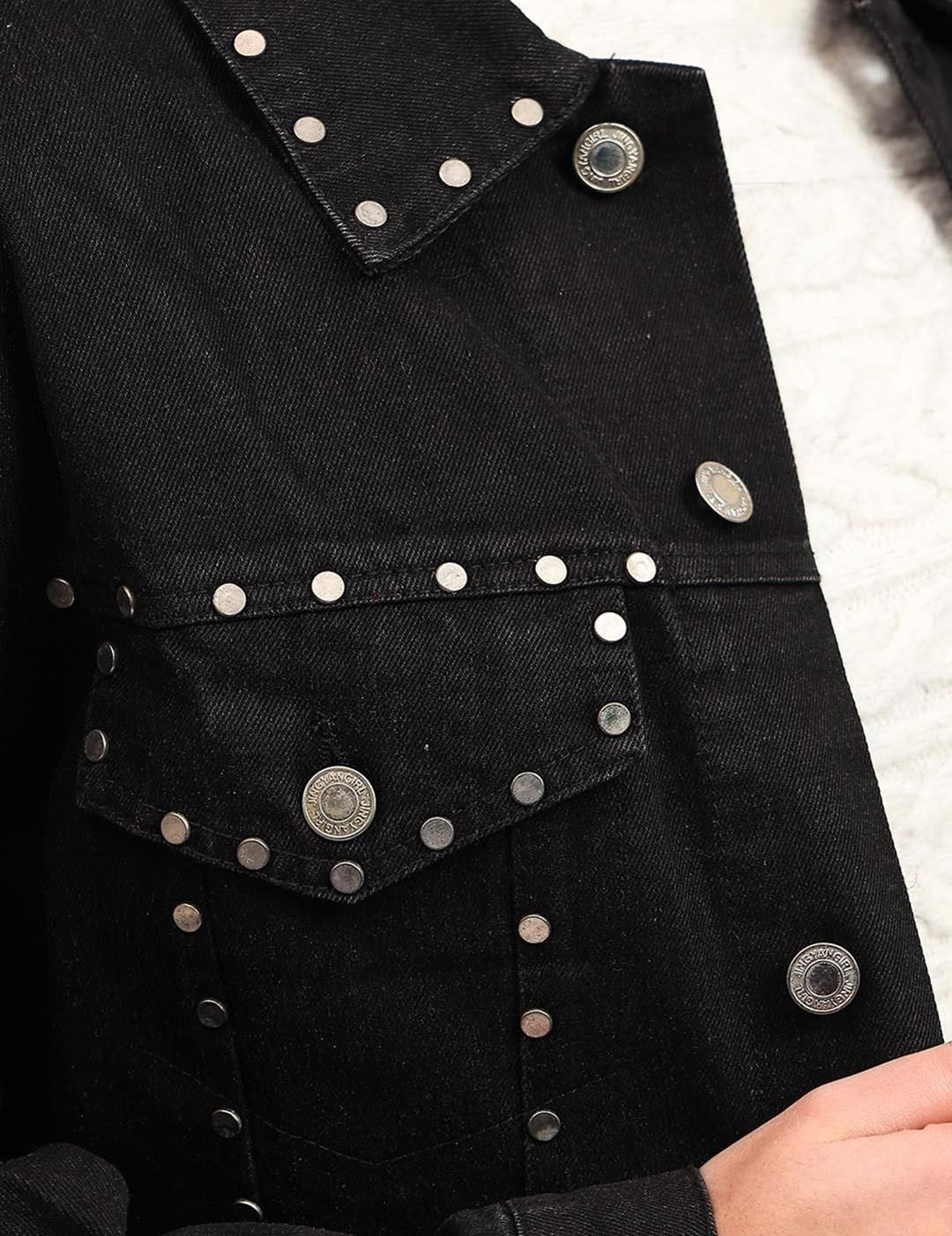 Kotty Women Spread Collar Solid Casual Denim Jacket