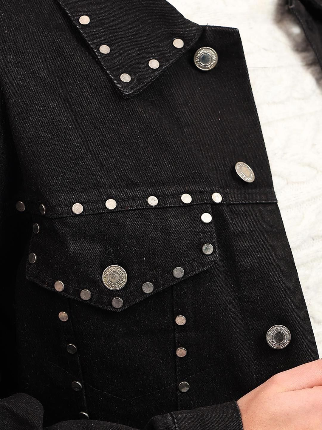 Kotty Women Spread Collar Solid Casual Denim Jacket