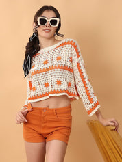 Kotty Women Self Design Cotton Crop Top