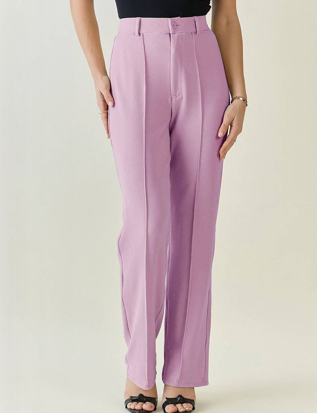 Kotty Women Relaxed Straight Leg High-Rise Trousers