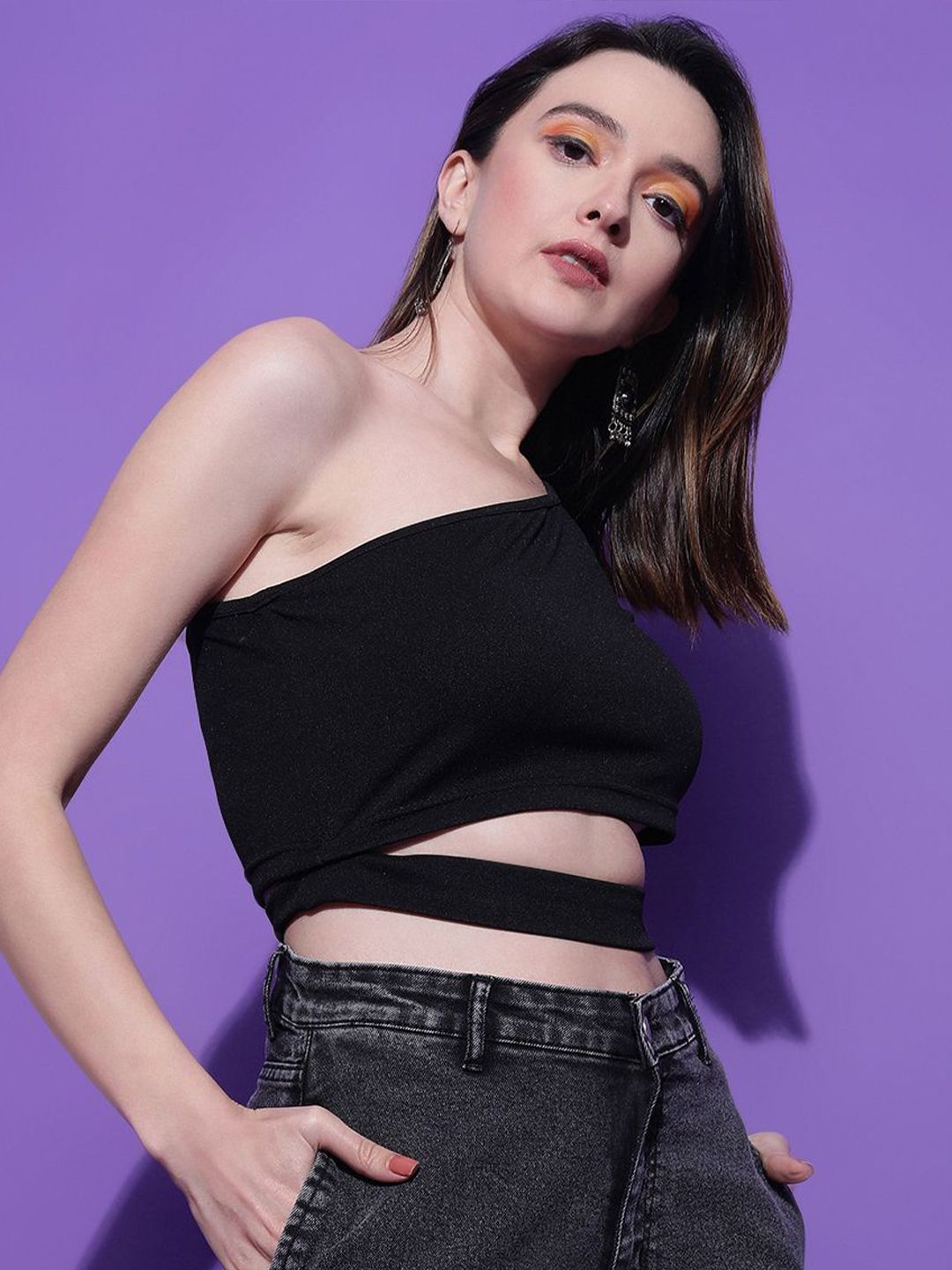 Kotty Women Solid One Shoulder Top