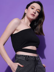 Kotty Women Solid One Shoulder Top