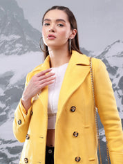 Kotty Women Notched Lapel Double-Breasted Overcoat