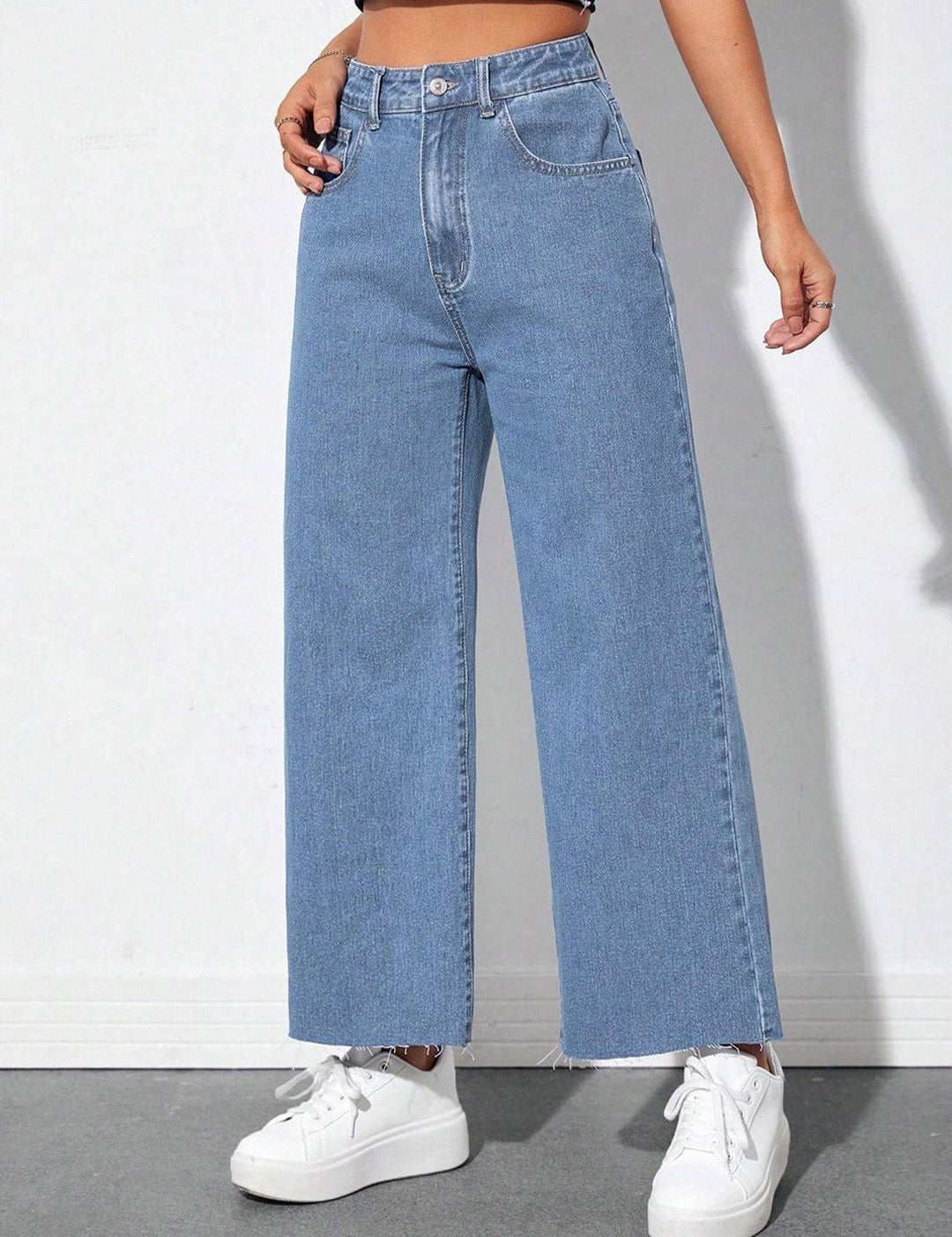 Kotty Women Jean High-Rise Wide Leg Stretchable Jeans