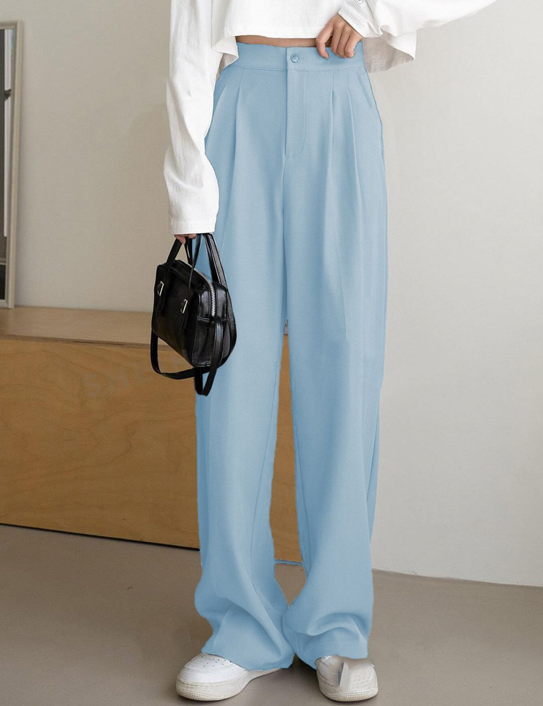 Kotty Women Straight Fit High-Rise Pleated Trousers